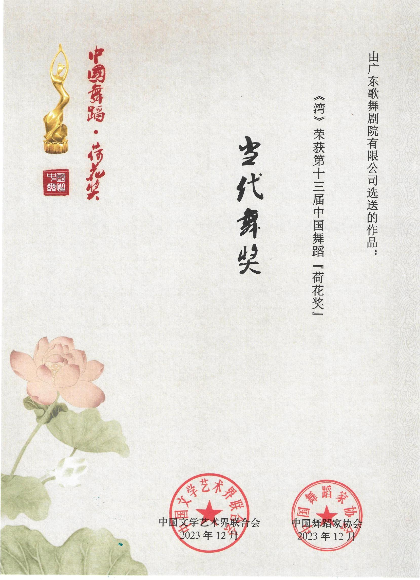 舞蹈《灣》第十三屆中國舞蹈“荷花獎”當(dāng)代舞獎